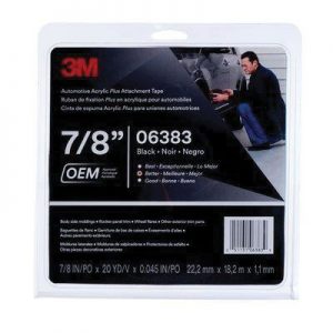 06383 Acrylic Plus Series Automotive Attachment Tape, 20 yd x 7/8 in, 1.12 mm THK, Black